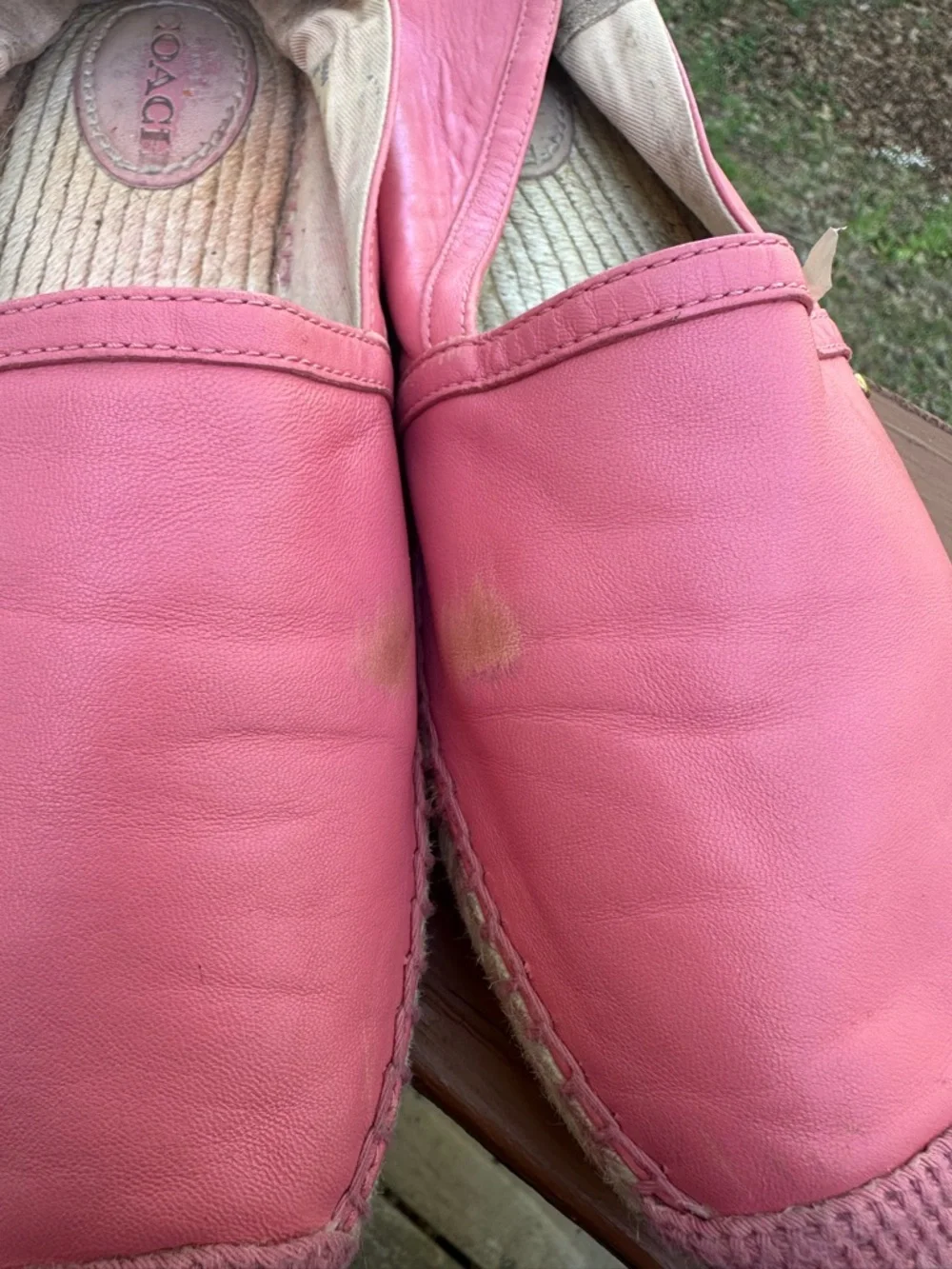 Coach pink leather espadrille shoes